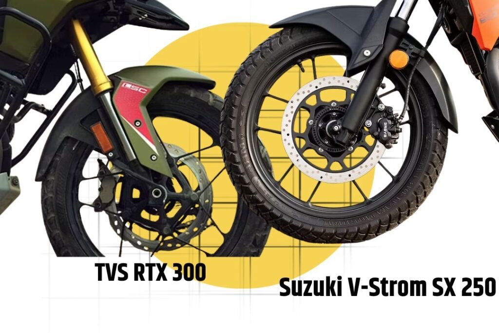 TVS Apache RTX 300 vs Suzuki V-Strom SX 250 Suspension